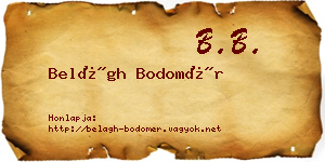 Belágh Bodomér névjegykártya